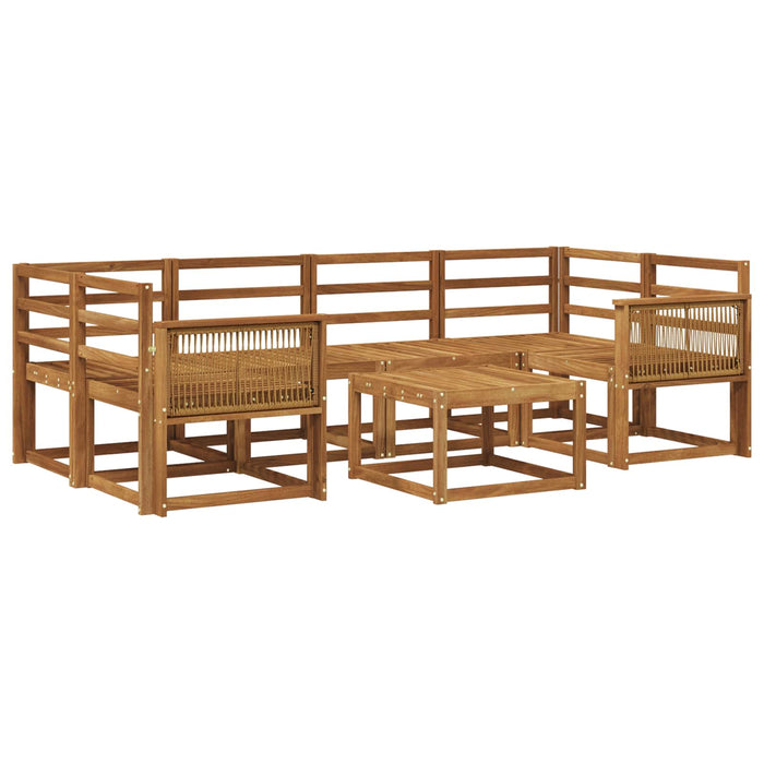 Set de canapele de exterior 7 pcs natural Lemn Solid de Acacia WALTI