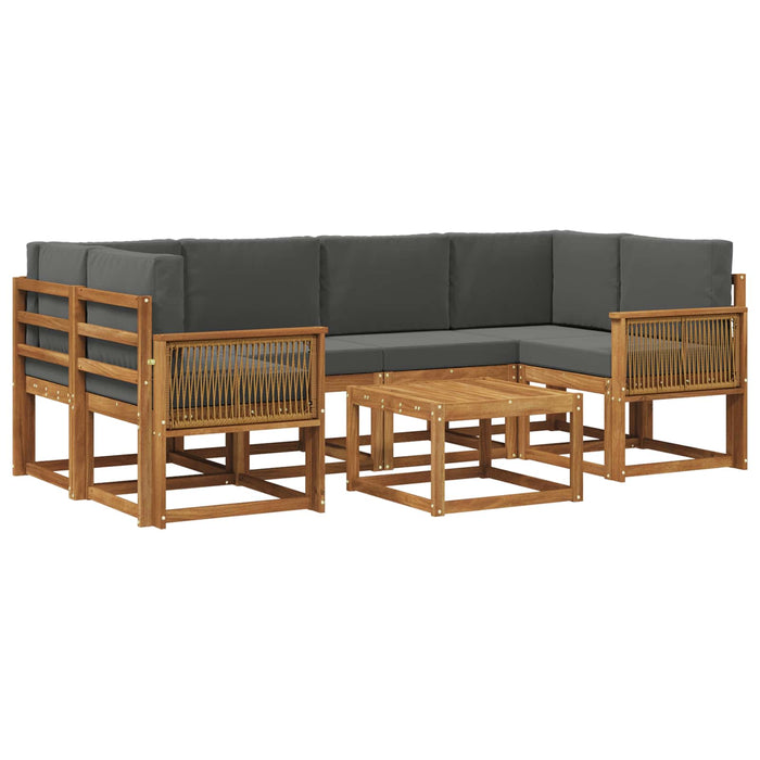 Set de canapele de exterior 7 pcs Natural și Antracit Poliester WALTI