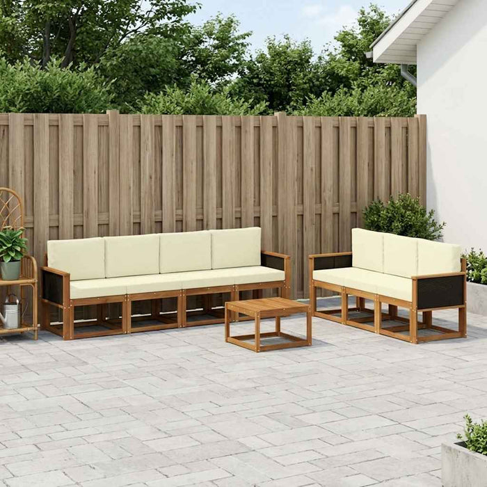 Set de canapele de exterior cu pernă 7 pcs Natural și Crem - WALTI WALTI