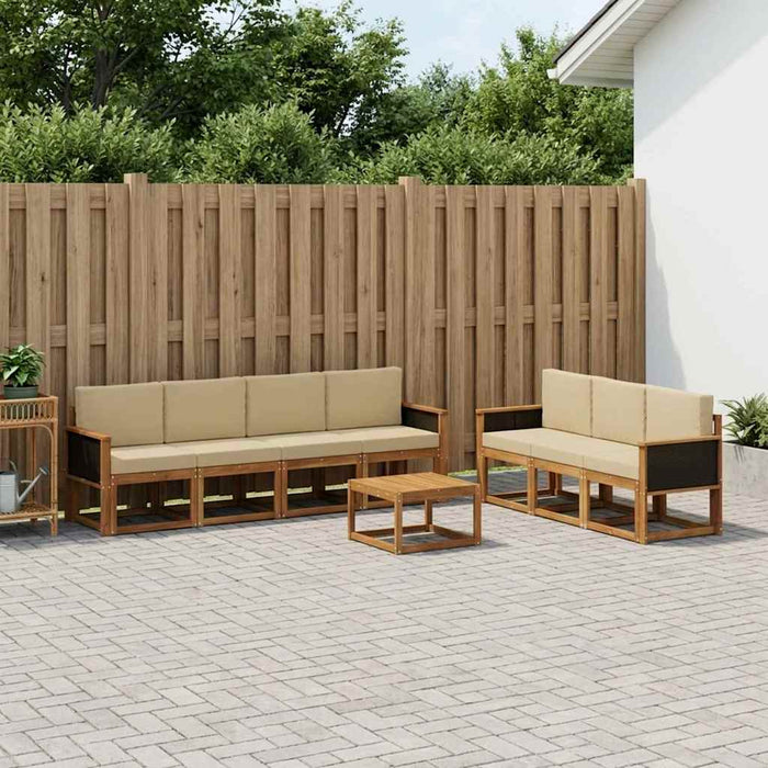 Set de canapele de exterior cu pernă 7 pcs natural WALTI