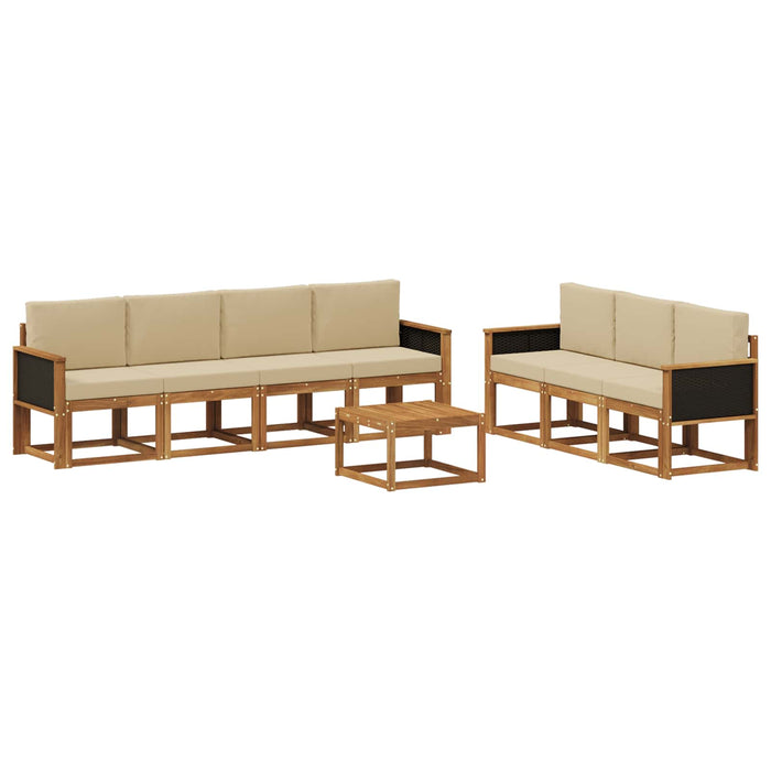 Set de canapele de exterior cu pernă 7 pcs natural WALTI