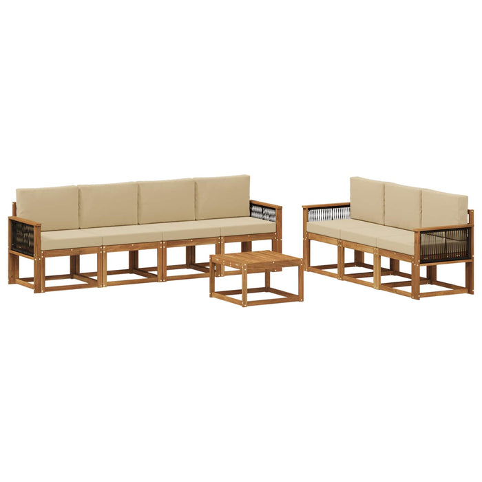 Set de canapele de exterior cu pernă 7 pcs natural WALTI