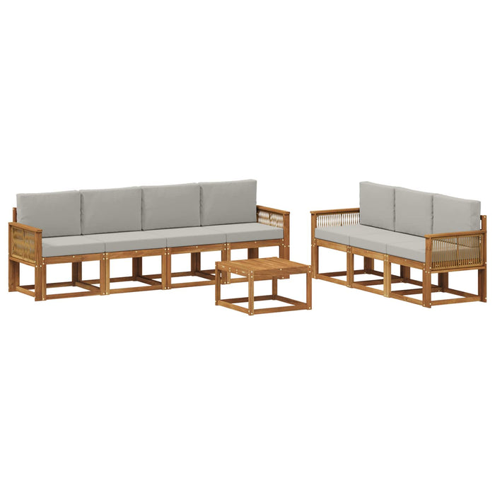 Set de canapele de exterior 8 pcs Natural și gri deschis WALTI