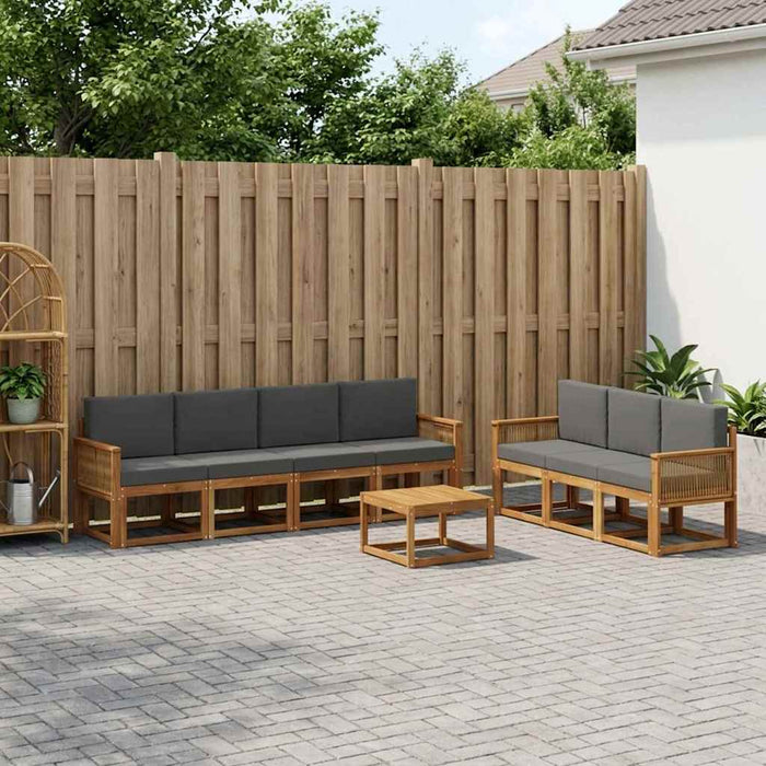 Set de canapele de exterior 8 pcs Natural și Antracit Poliester WALTI