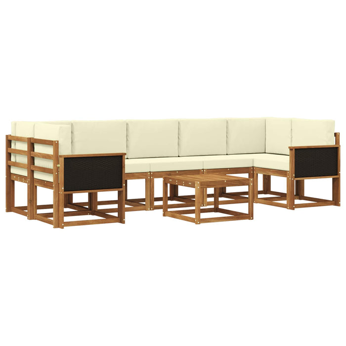 Set de canapele de exterior cu pernă 6 pcs Natural și Crem WALTI