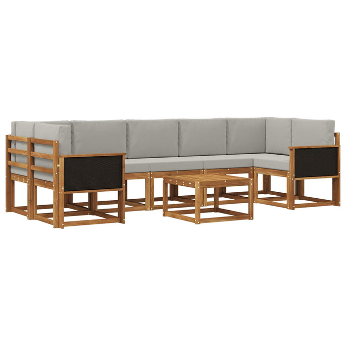 Set de canapele de exterior 6 pcs Natural și gri deschis WALTI