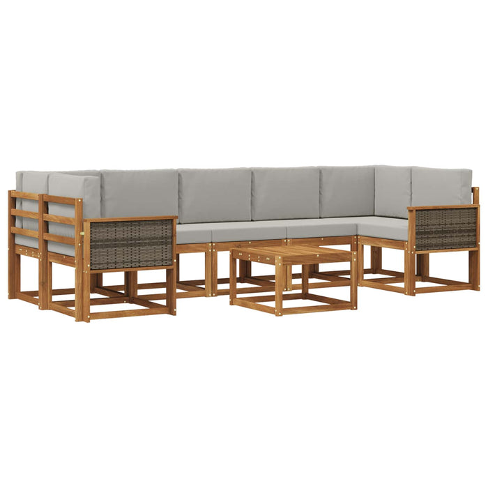 Set de canapele de exterior 6 pcs Natural și gri deschis WALTI