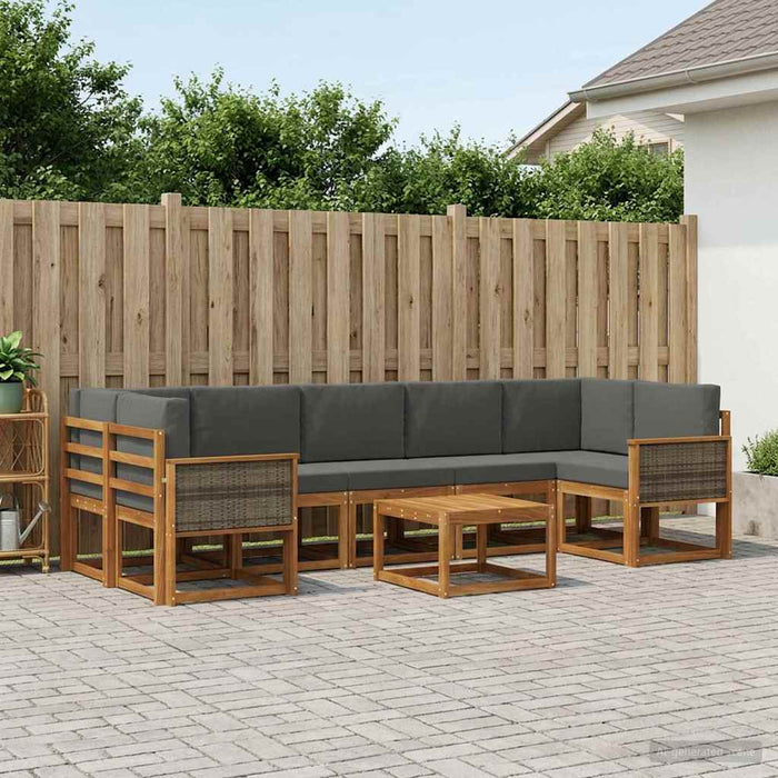Set de canapele de exterior cu pernă 6 pcs Natural și Antracit WALTI
