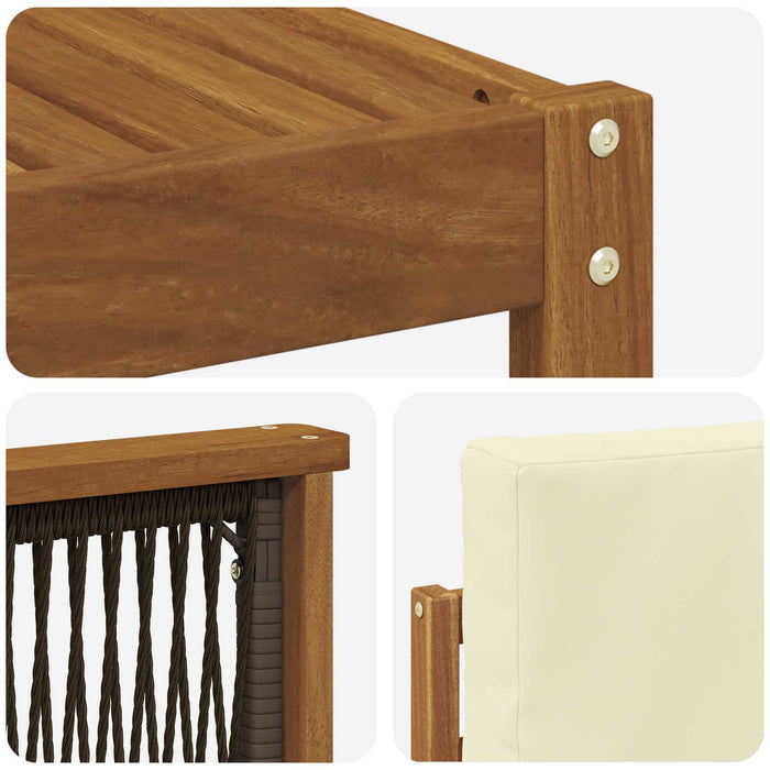 Set de canapele de exterior cu pernă 6 pcs Natural și Crem WALTI