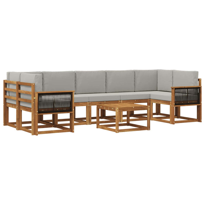 Set de canapele de exterior 6 pcs Natural și gri deschis WALTI