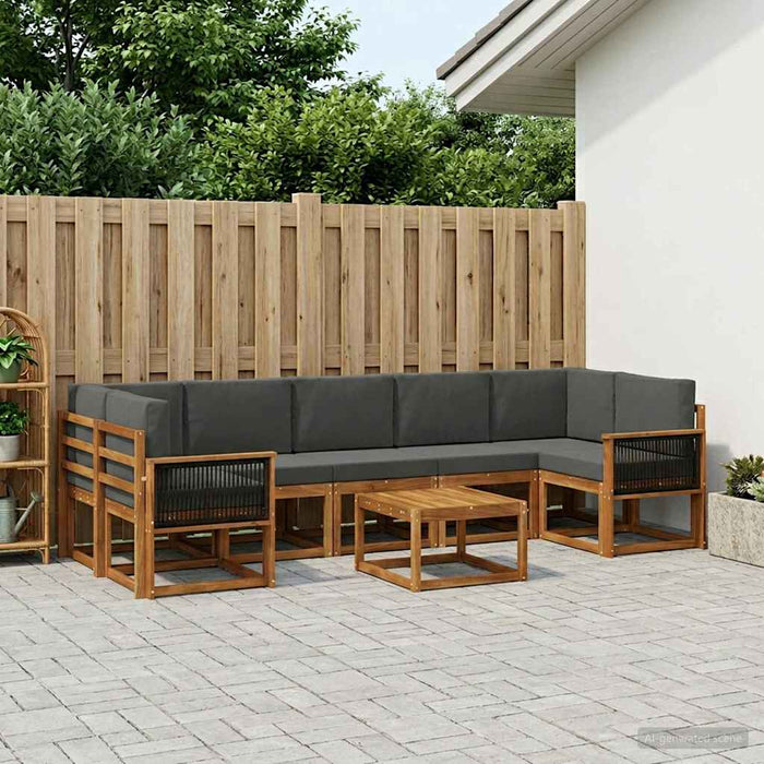 Set de canapele de exterior cu pernă 6 pcs Natural și Antracit WALTI