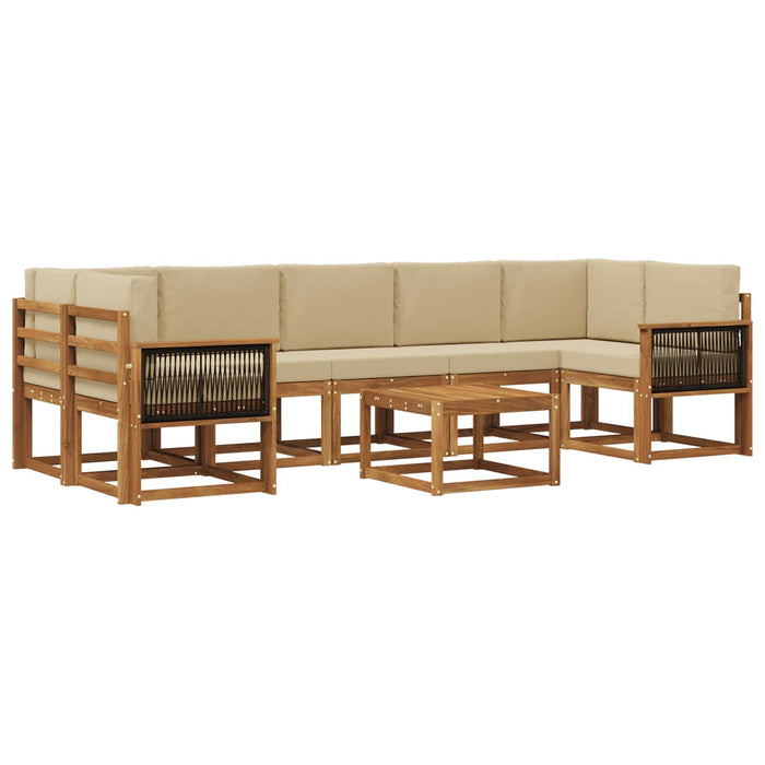 Set de canapele de exterior cu pernă 6 pcs natural WALTI