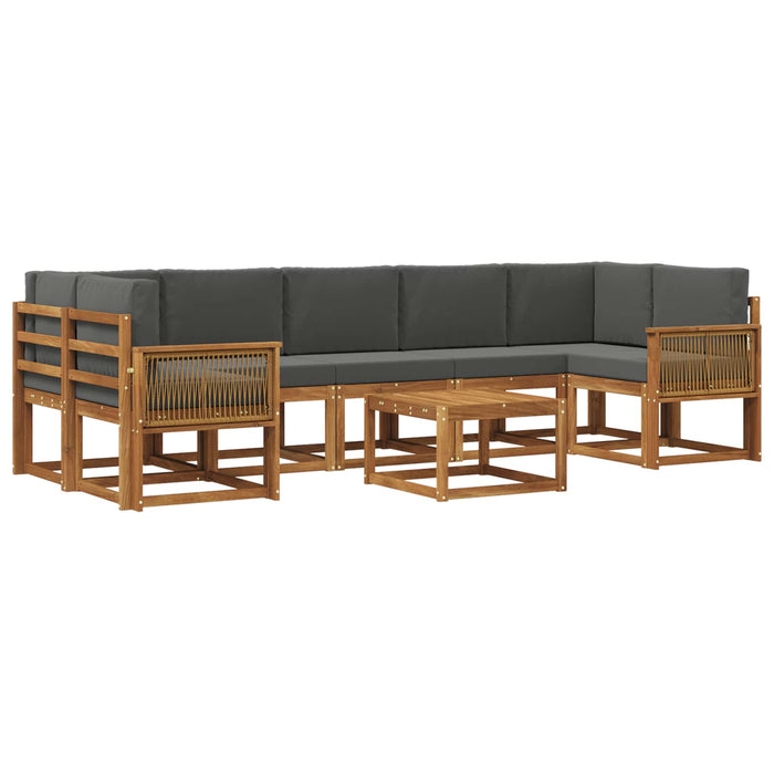 Set de canapele de exterior 8 pcs Natural și Antracit Poliester WALTI
