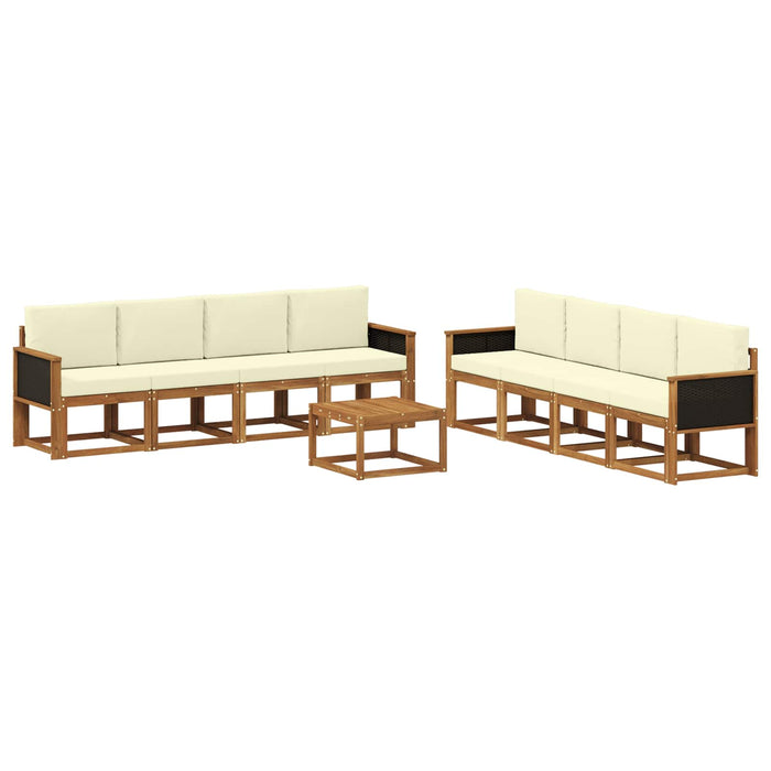 Set de canapele de exterior cu pernă 7 pcs Natural și Crem WALTI
