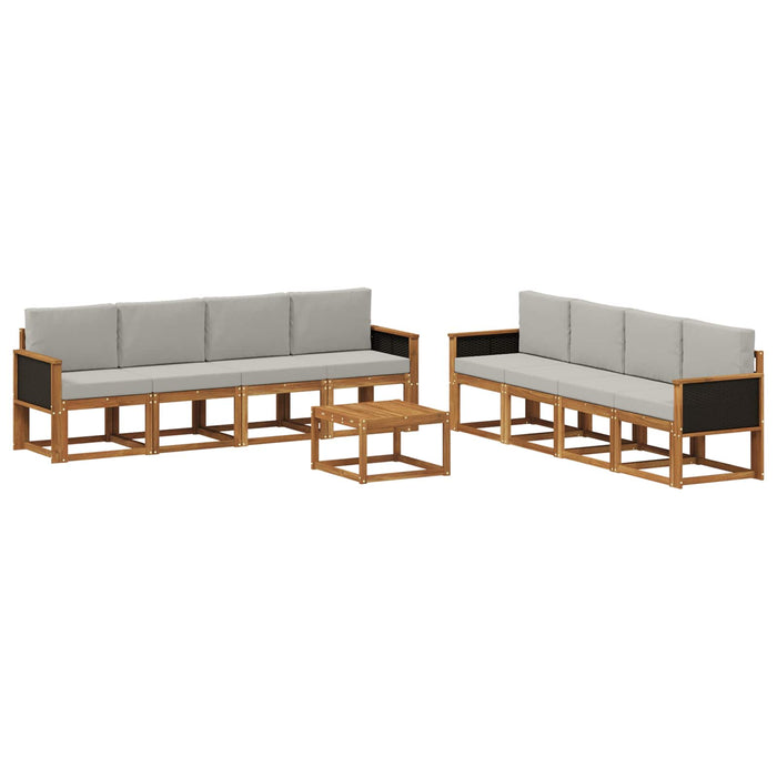 Set de canapele de exterior 7 pcs Natural și gri deschis WALTI