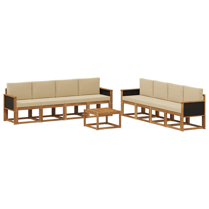 Set de canapele de exterior cu pernă 7 pcs natural WALTI