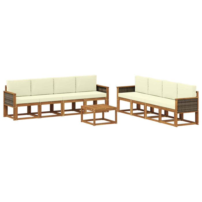 Set de canapele de exterior cu pernă 7 pcs Natural și Crem WALTI
