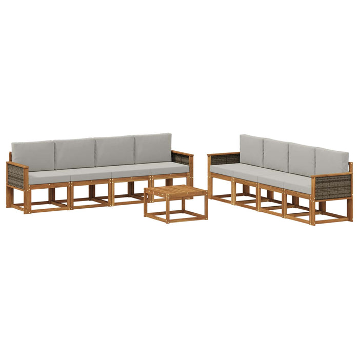 Set de canapele de exterior 7 pcs Natural și gri deschis WALTI