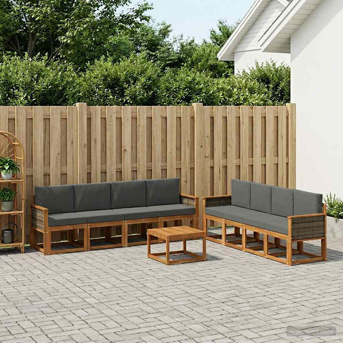 Set de canapele de exterior cu pernă 7 pcs Natural și Antracit WALTI