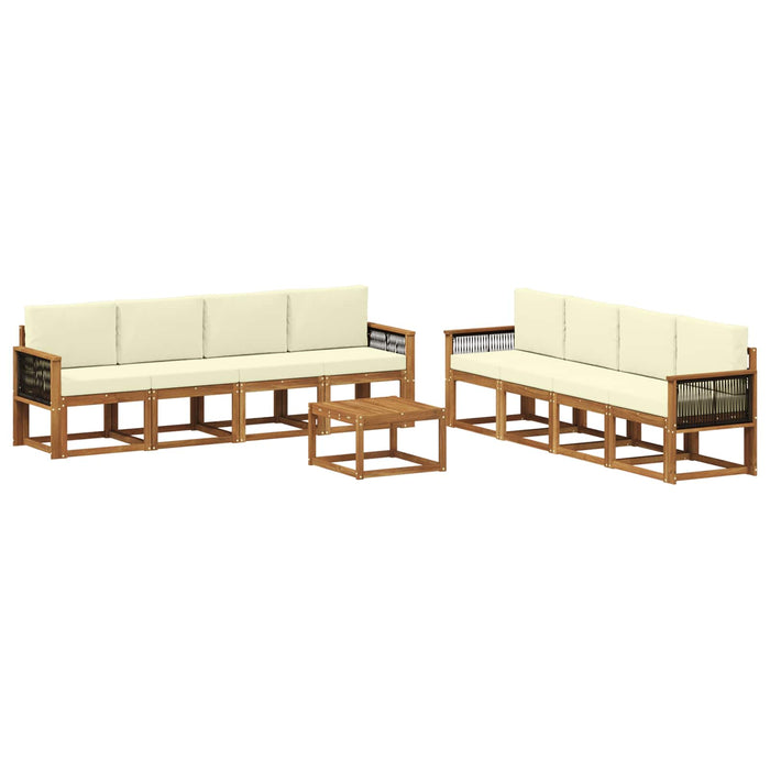 Set de canapele de exterior cu pernă 7 pcs Natural și Crem WALTI