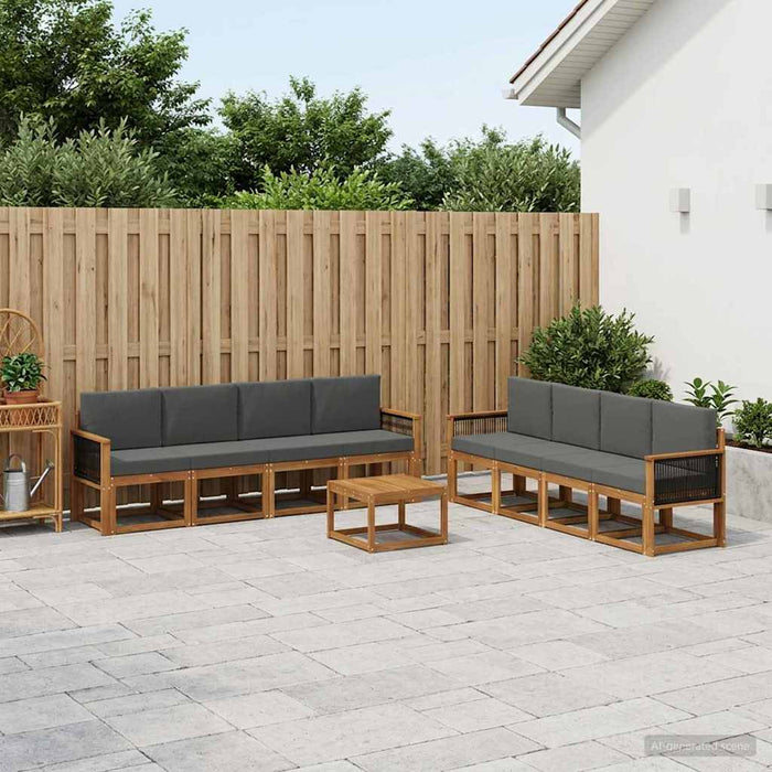 Set de canapele de exterior cu pernă 7 pcs Natural și Antracit WALTI