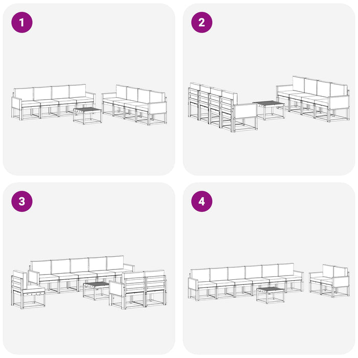Set de canapele de exterior cu pernă 7 pcs Natural și Antracit WALTI