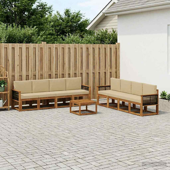 Set de canapele de exterior cu pernă 7 pcs natural WALTI