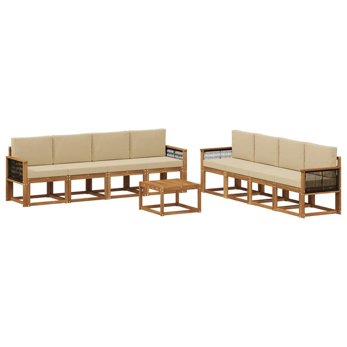 Set de canapele de exterior cu pernă 7 pcs natural WALTI