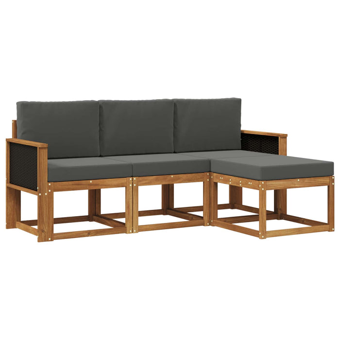 Set de canapele de exterior cu pernă 4 pcs Natural și Antracit WALTI