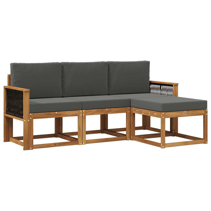 Set de canapele de exterior cu pernă 4 pcs Natural și Antracit WALTI