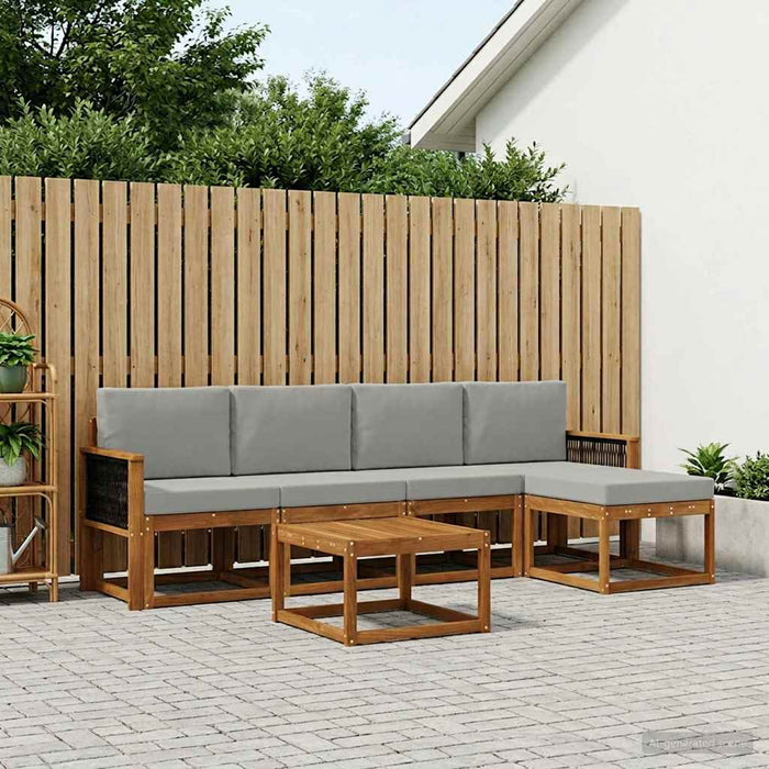 Set de canapele de exterior 6 pcs Natural și gri deschis WALTI