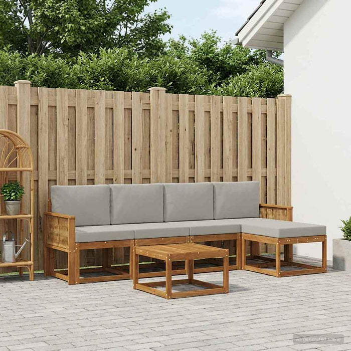 Set de canapele de exterior 6 pcs Natural și gri deschis WALTI