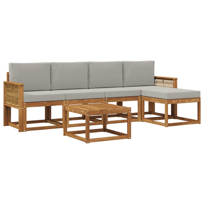 Set de canapele de exterior 6 pcs Natural și gri deschis WALTI
