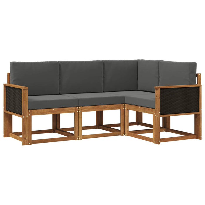 Set de canapele de exterior 4 pcs Natural și Antracit Poliester WALTI