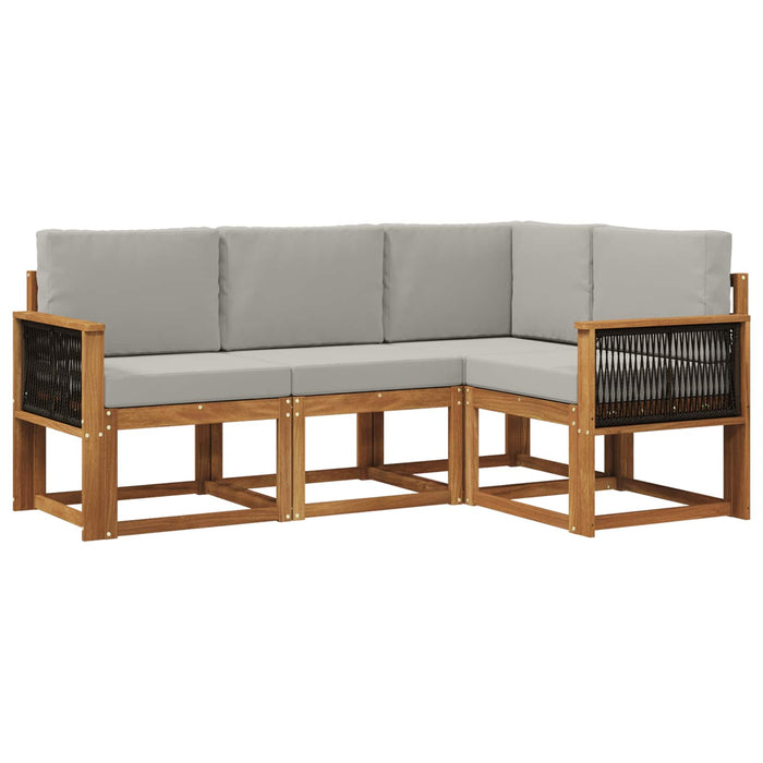 Set de canapele de exterior 4 pcs Natural și gri deschis WALTI