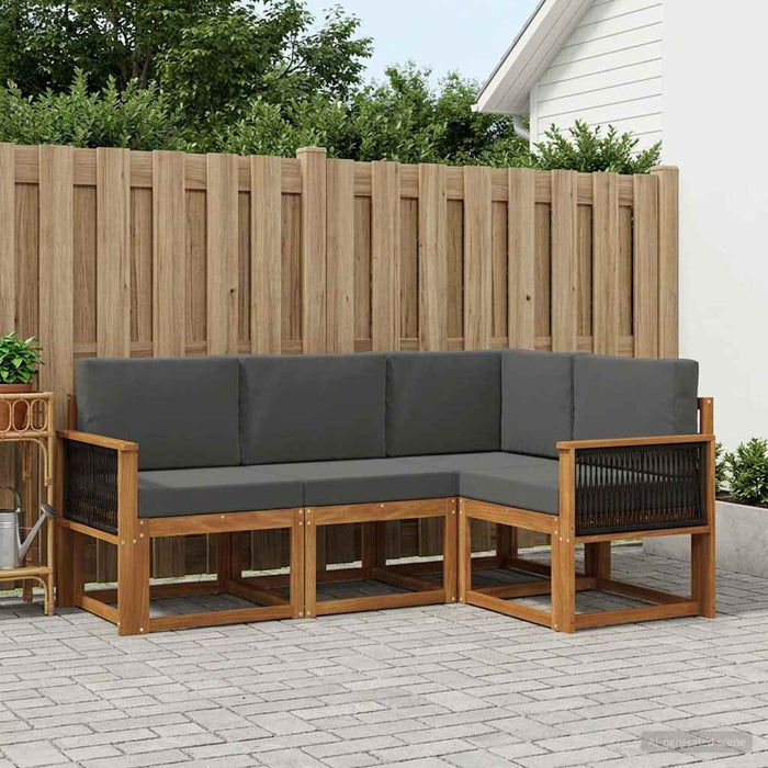 Set de canapele de exterior 4 pcs Natural și Antracit Poliester WALTI