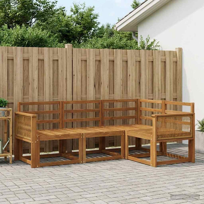 Set de canapele de exterior 4 pcs natural Lemn Solid de Acacia WALTI