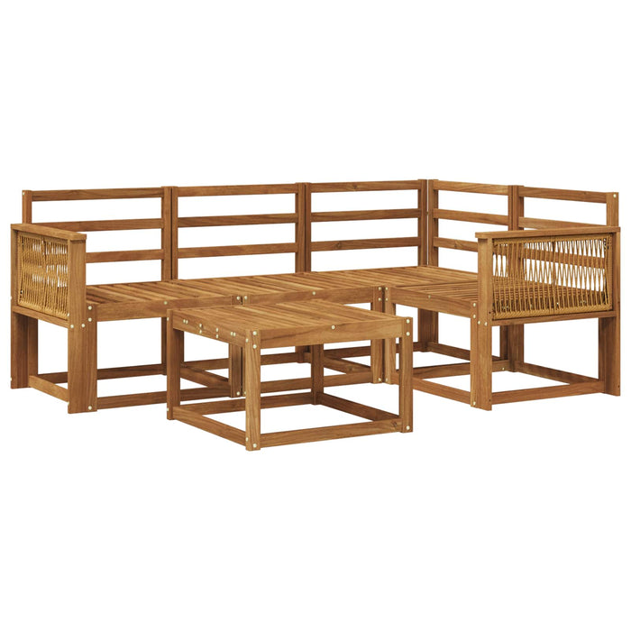 Set de canapele de exterior 5 pcs natural Lemn Solid de Acacia WALTI