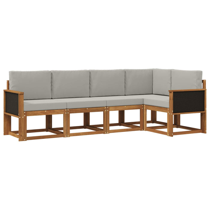 Set de canapele de exterior 5 pcs Natural și gri deschis WALTI