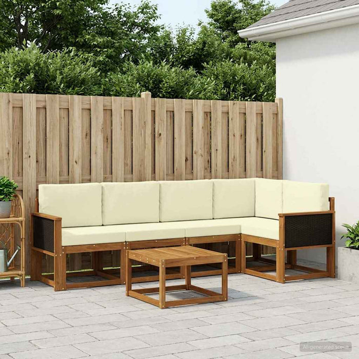 Set de canapele de exterior cu pernă 6 pcs Natural și Crem - WALTI WALTI