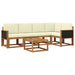 Set de canapele de exterior cu pernă 6 pcs Natural și Crem - WALTI WALTI