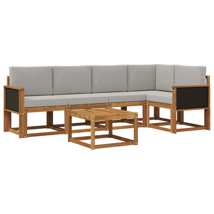 Set de canapele de exterior 6 pcs Natural și gri deschis WALTI