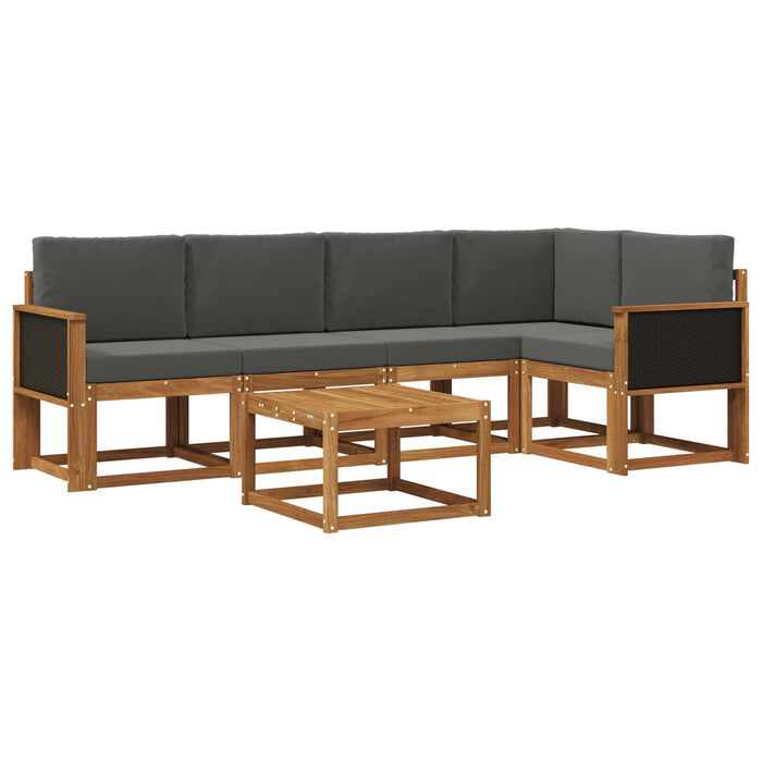 Set de canapele de exterior cu pernă 6 pcs Natural și Antracit WALTI