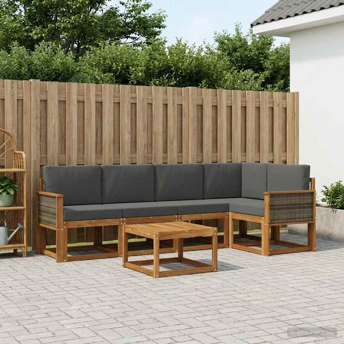 Set de canapele de exterior cu pernă 6 pcs Natural și Antracit WALTI