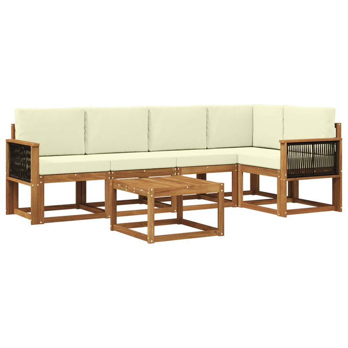Set de canapele de exterior cu pernă 6 pcs Natural și Crem WALTI