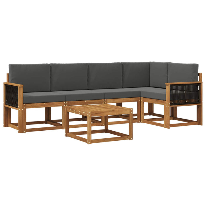 Set de canapele de exterior cu pernă 6 pcs Natural și Antracit WALTI
