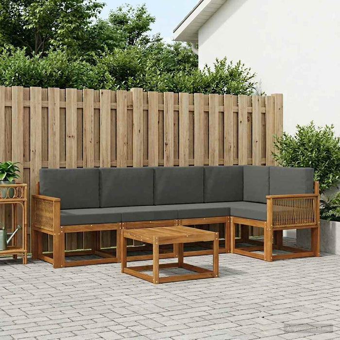 Set de canapele de exterior cu pernă 6 pcs Natural și Antracit WALTI