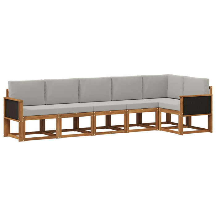 Set de canapele de exterior 6 pcs Natural și gri deschis WALTI