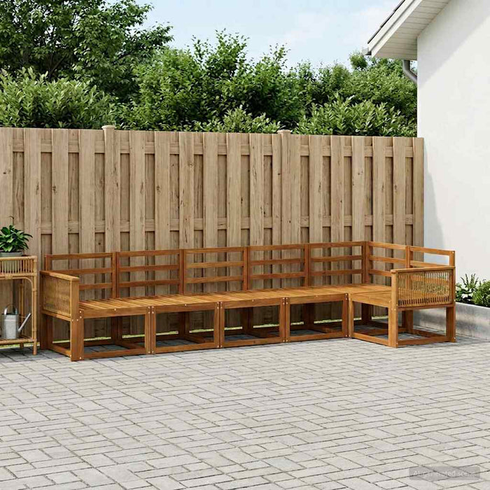 Set de canapele de exterior 6 pcs natural Lemn Solid de Acacia WALTI