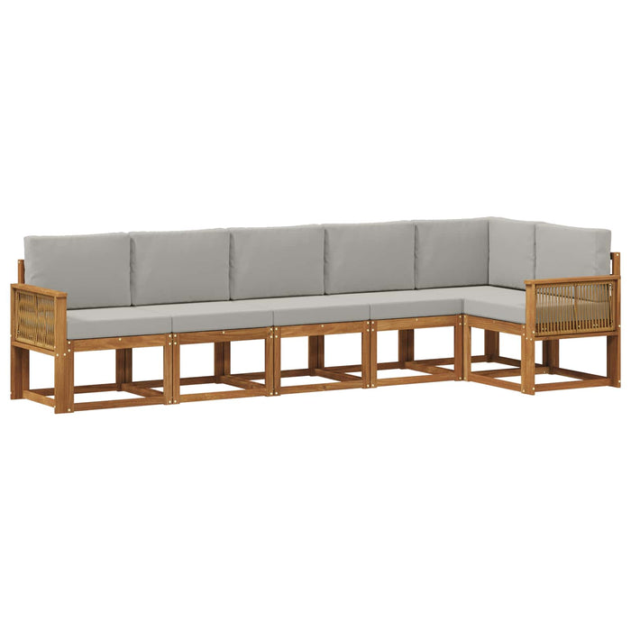 Set de canapele de exterior 6 pcs Natural și gri deschis WALTI